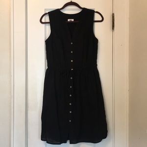 100% Cotton Black Button Down Dress